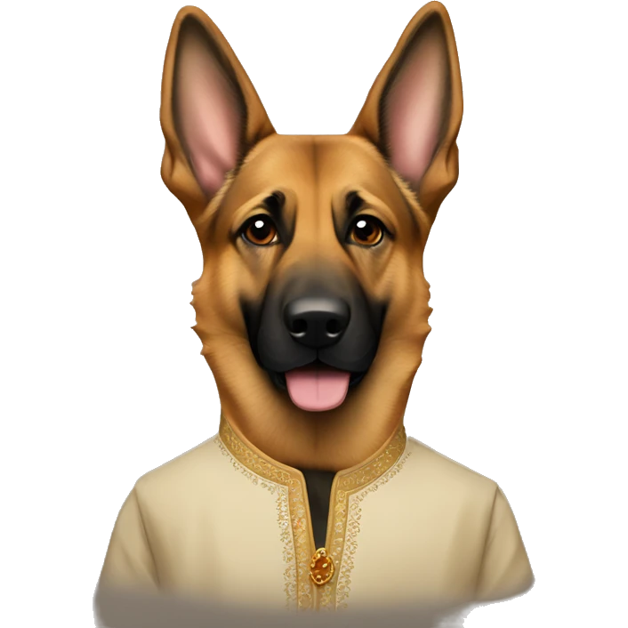 German shephard in kurta emoji