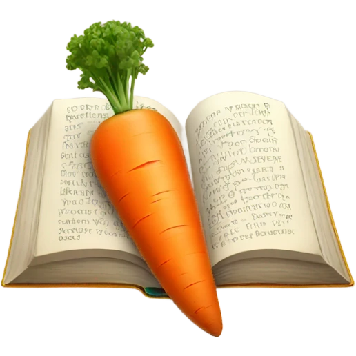 carrot reading book emoji