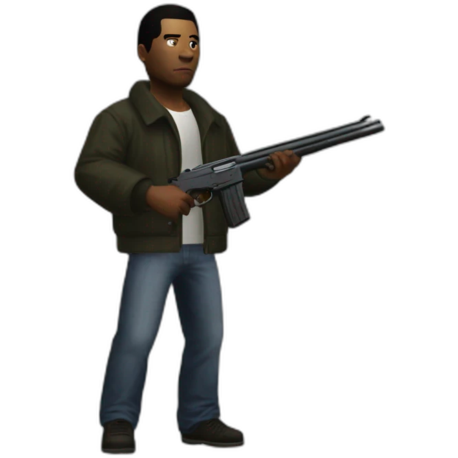 GTA III Main Character with shotgun emoji