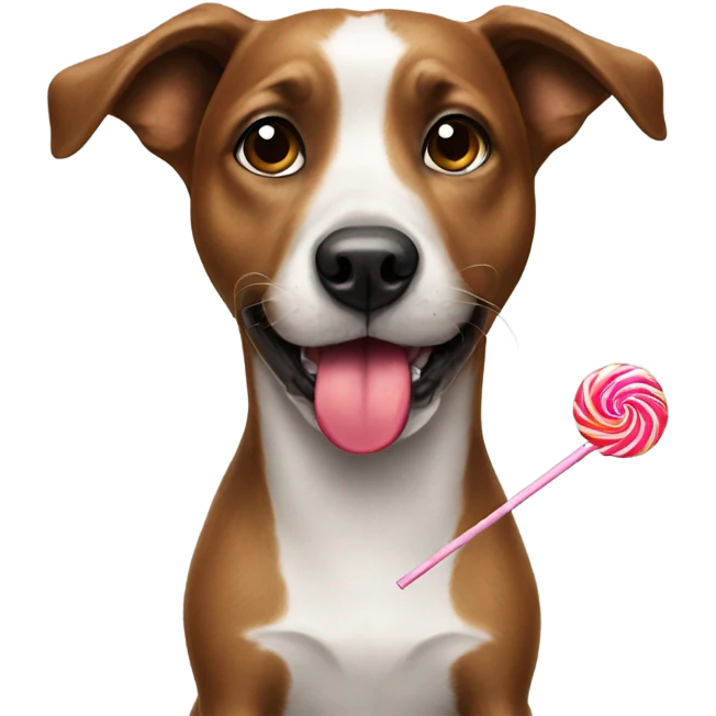 Dog with a lollipop emoji