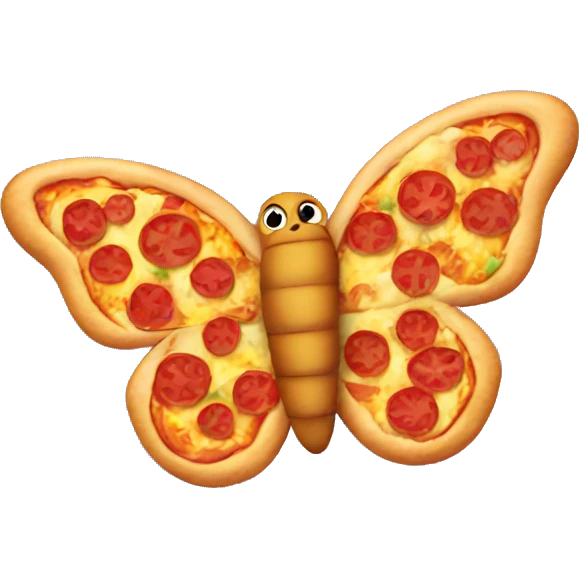 Butterfly has pizza emoji