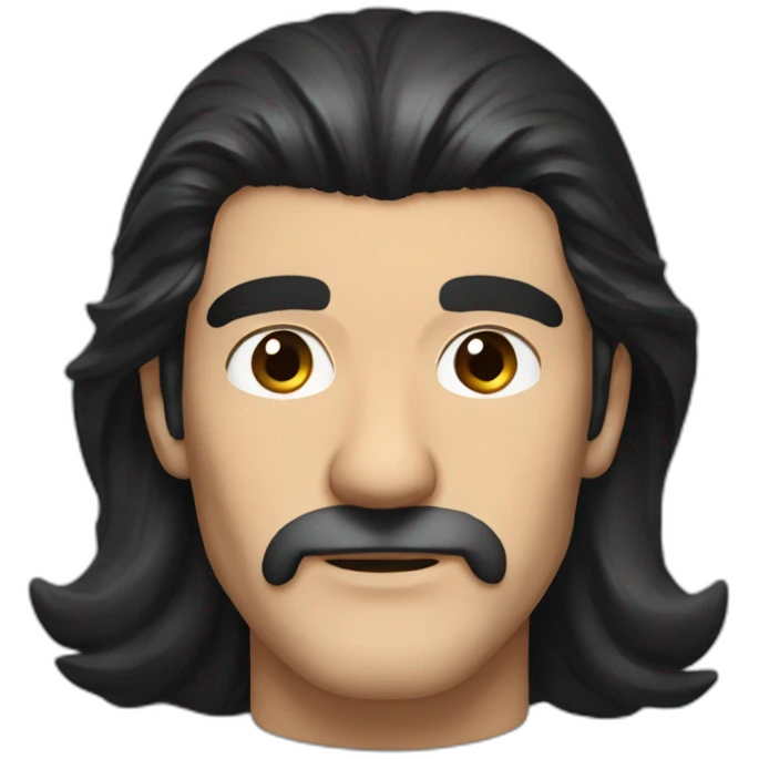 antonio banderas long black hair, head and shoulder emoji