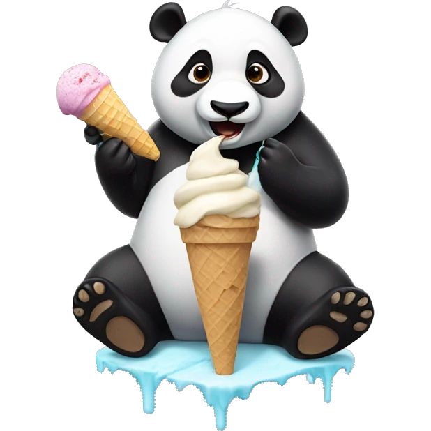 Panda eating ice cream emoji