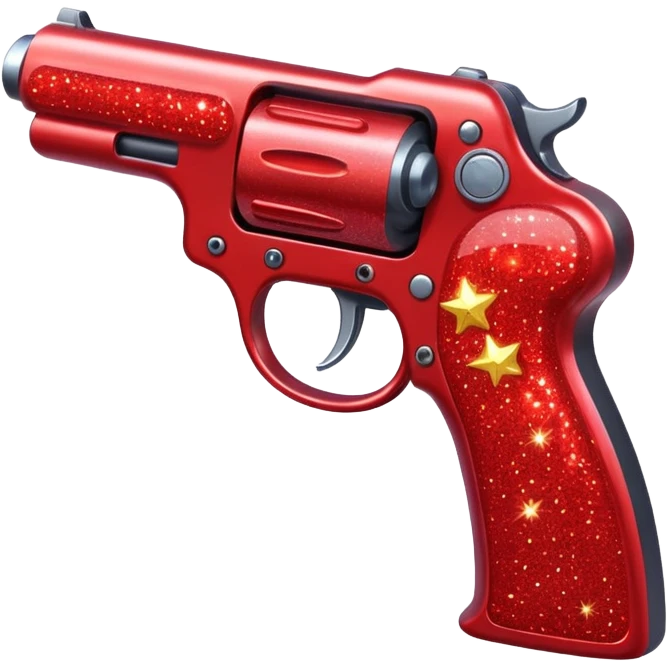 red glitter gun emoji