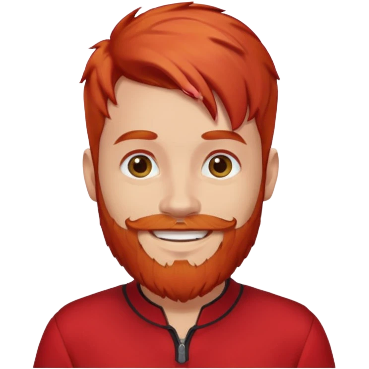 bearded uncrowned king  red outfit red hair emoji
