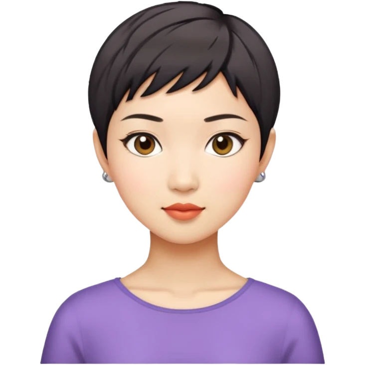 Asian woman model with pixie cut emoji