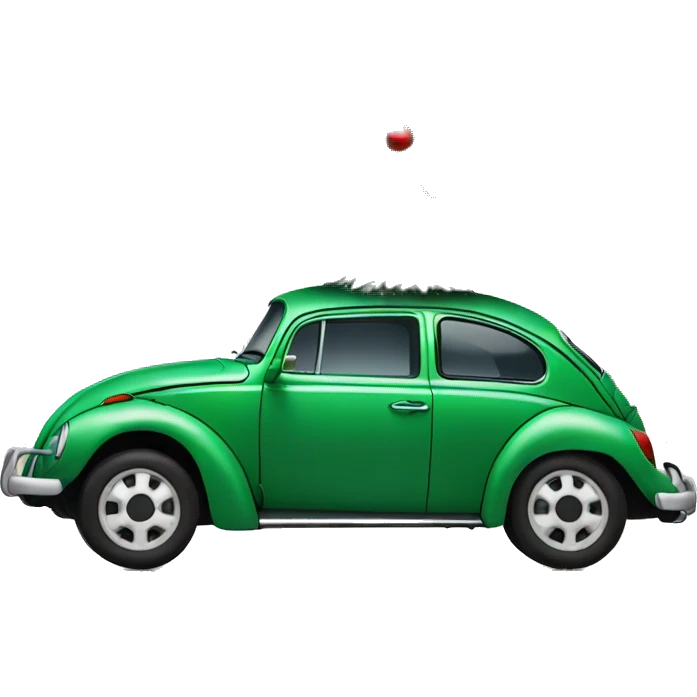 VW bug with Christmas tree on top emoji
