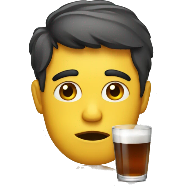 drinking unhappy emoji