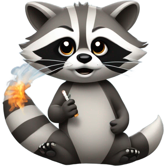 raccoon smoking a cigarette  emoji