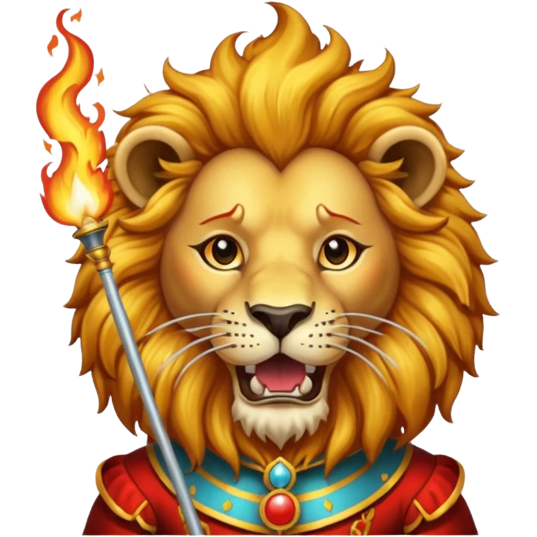 lion  vintage-circus-performer-spitting-fire emoji