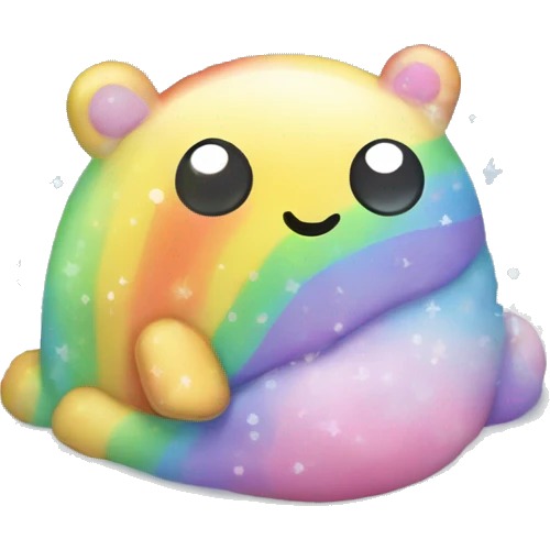 Kawaii rainbow pastel bedazzled pillow pet with big butt in an under the sea snow globe  emoji