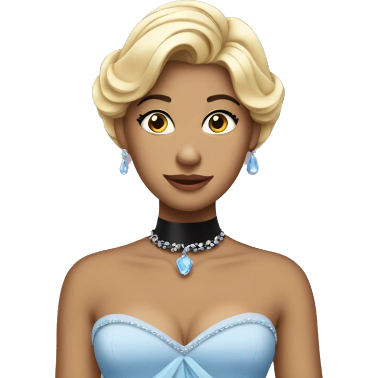 Cinderella wearing a black choker emoji