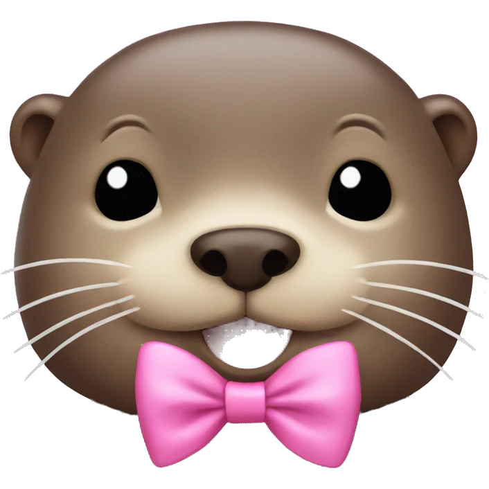 otter with a pink bow on his head emoji