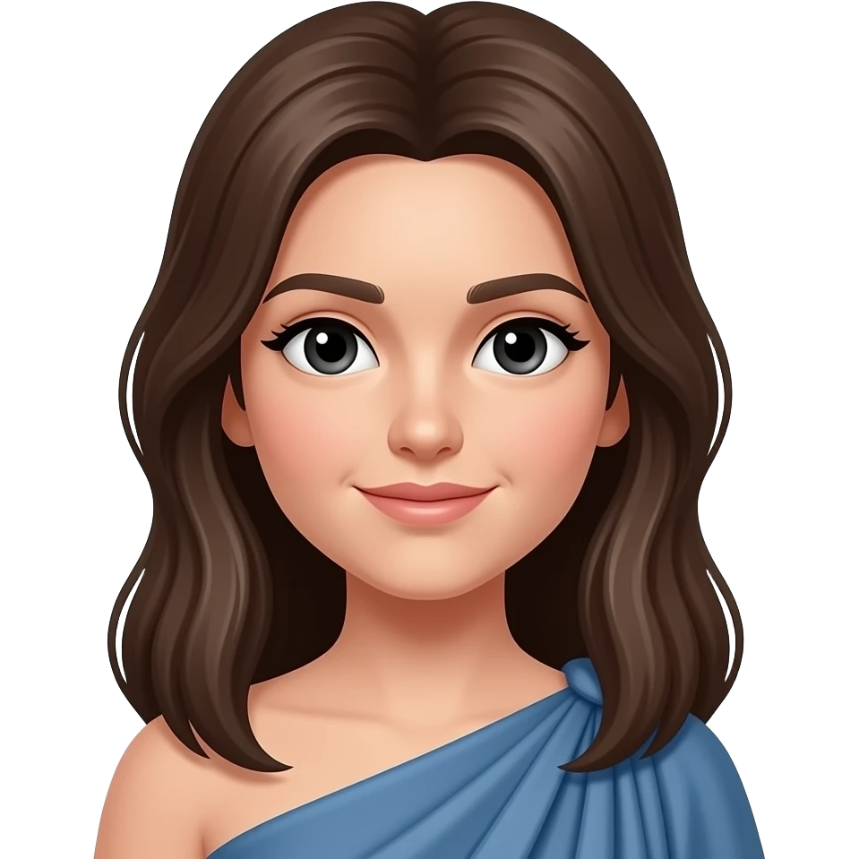 Brunetter Young Ancient Athenian with long hair and black eyes emoji