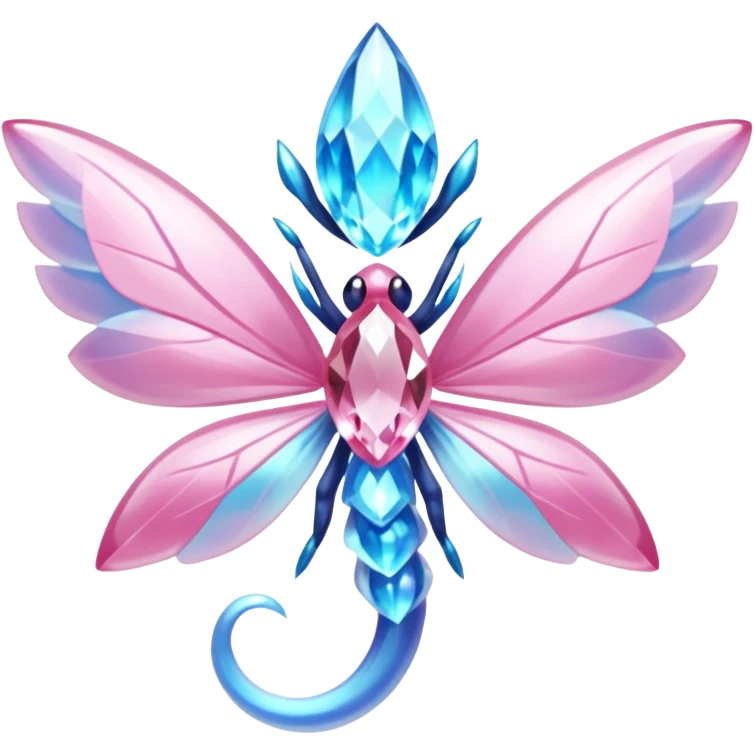 Shiny luminescent translucent diaphanous Diancie-Palkia-Amaura-Aurorus-Salamence-aesthetic-fusion-crystal-fly-decoration-deco-thing-object emoji