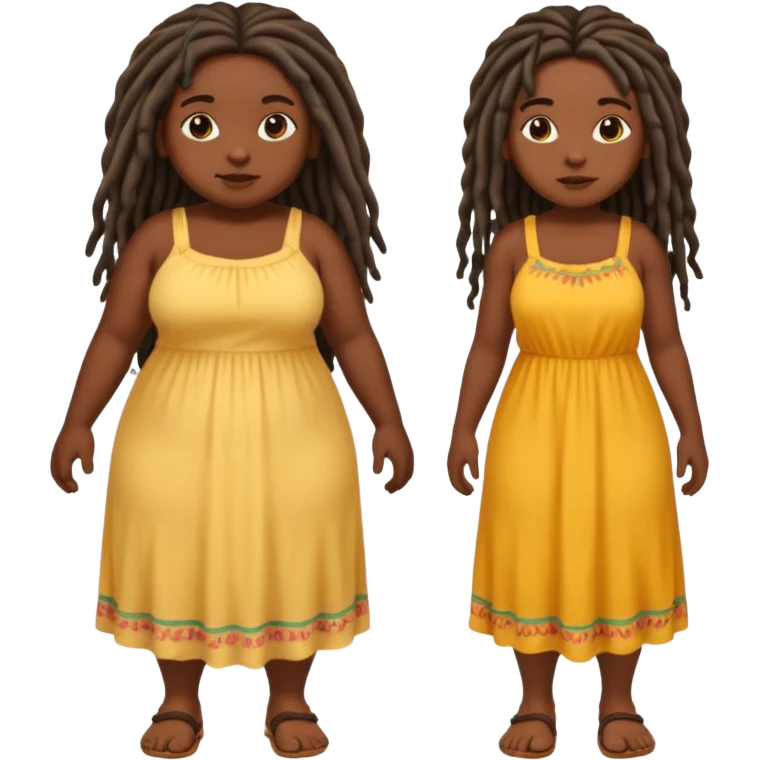 Full body chubby dark skined black girl with long dread locks  emoji