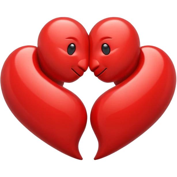 Deux coeur qui se font un calin  emoji