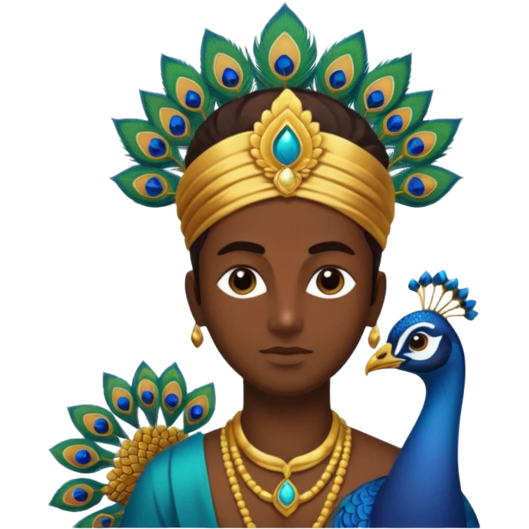 Murugan with vel and peocock at back emoji