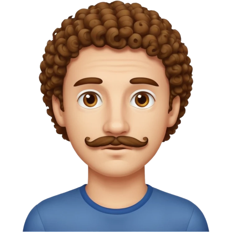 Curly Mustache Man young emoji