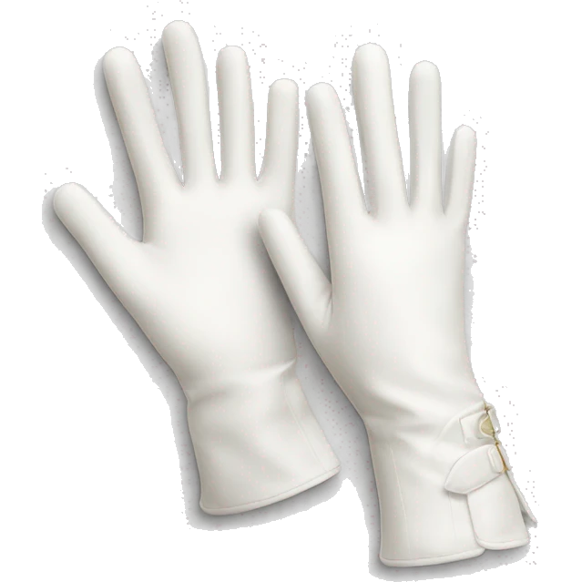 white elegant short gloves emoji