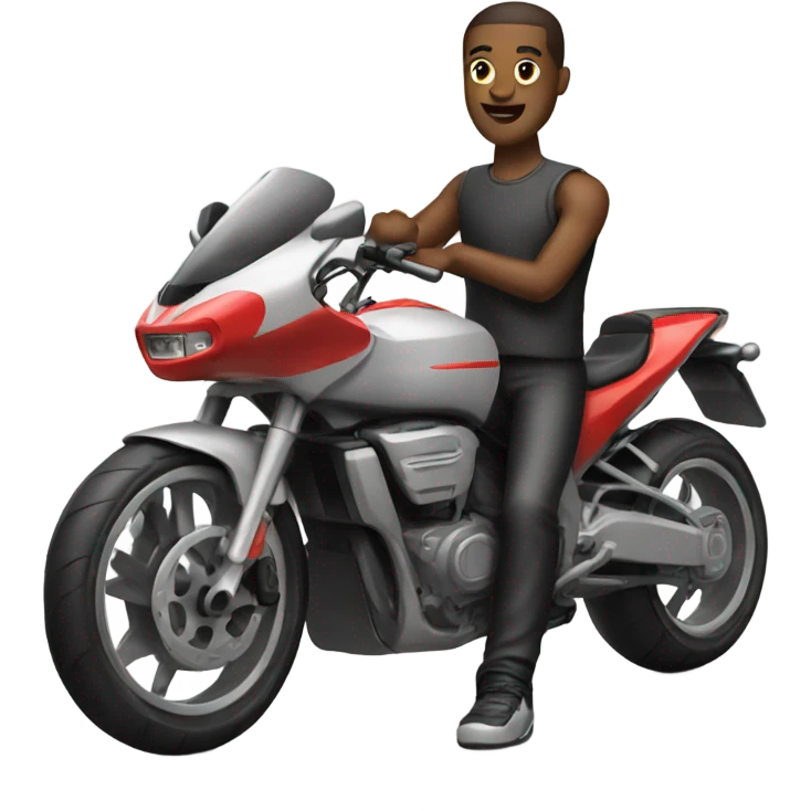 man with sports bike emoji