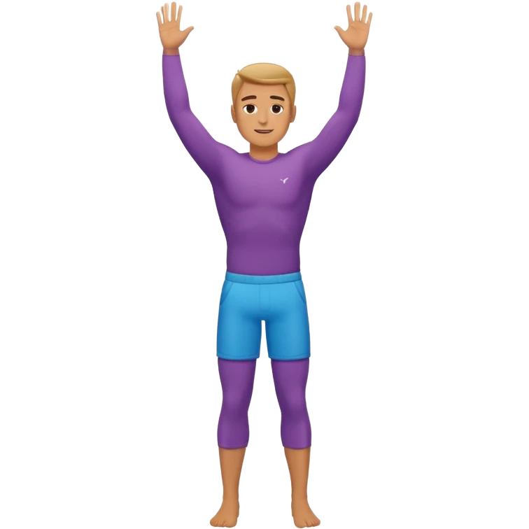 fullbody naked fit nude man hands up emoji