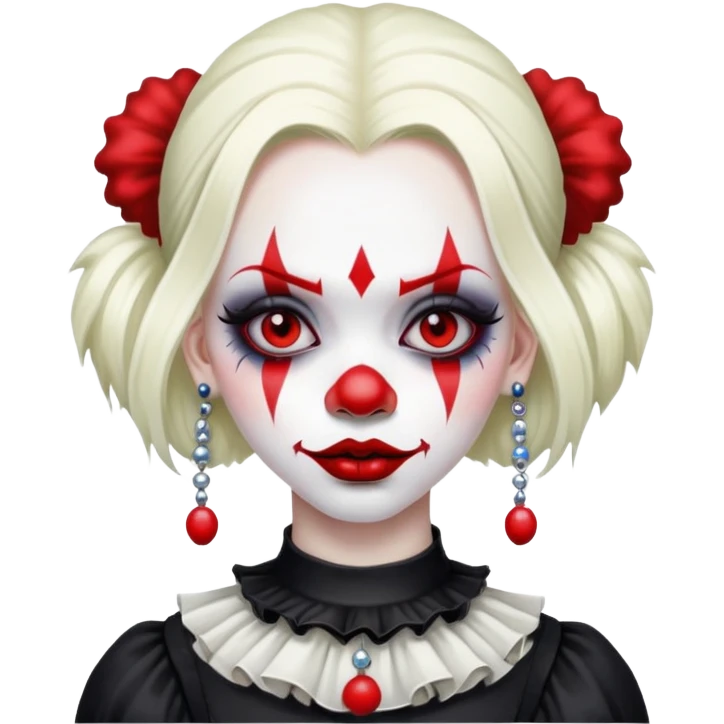 Gothgirl with piercings clown red emoji