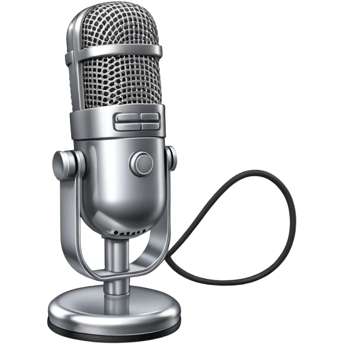 generate realistic detailed microphone in 3d style emoji