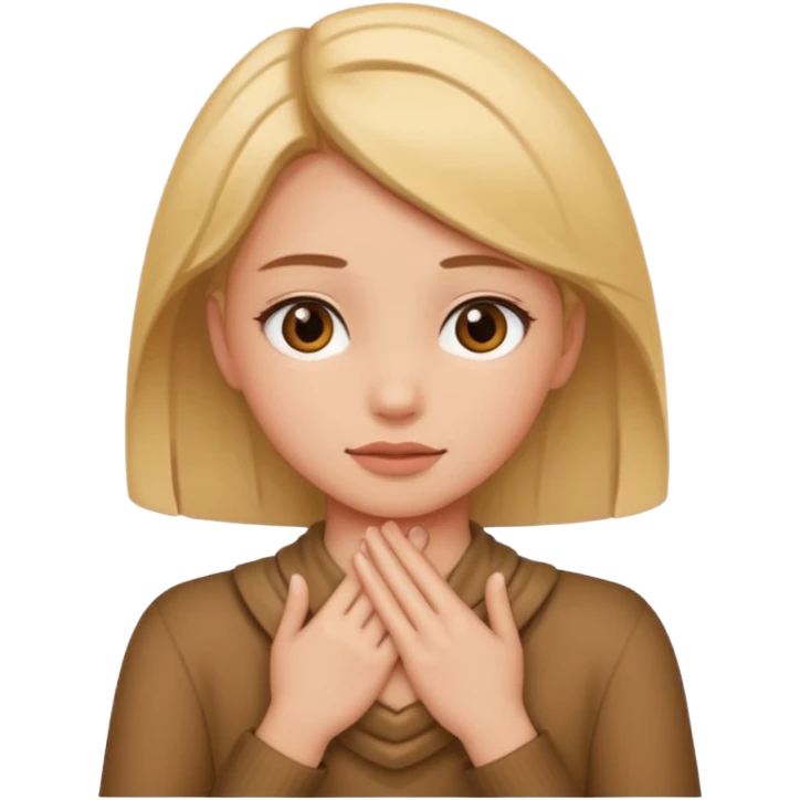 Girl with hands around her neck emoji