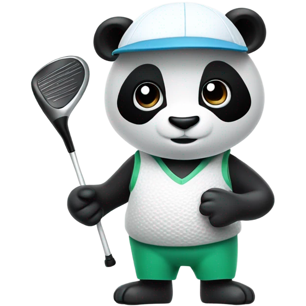 Panda golfing emoji