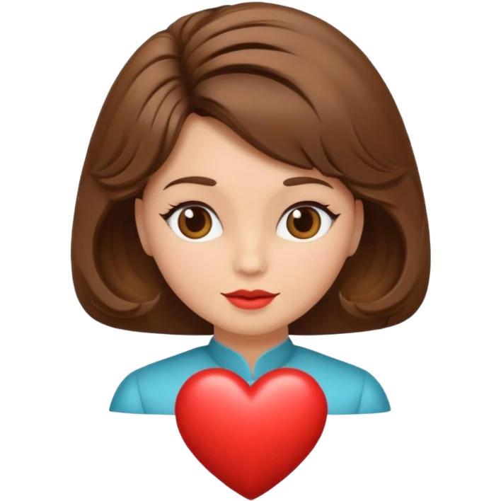 heart with a 1960s hairdo on the heart emoji