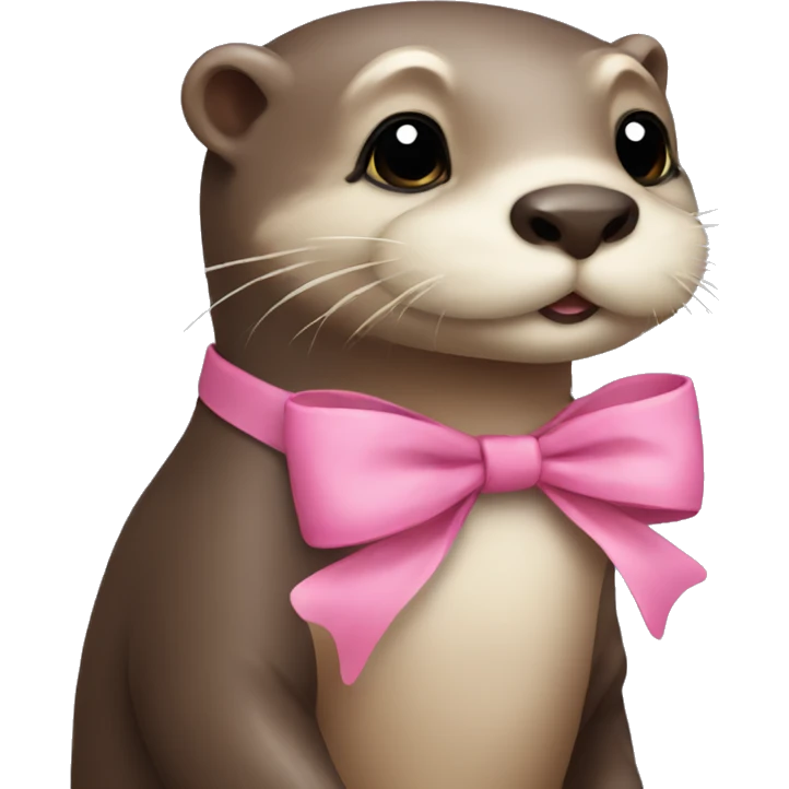 Otter with pink bow emoji