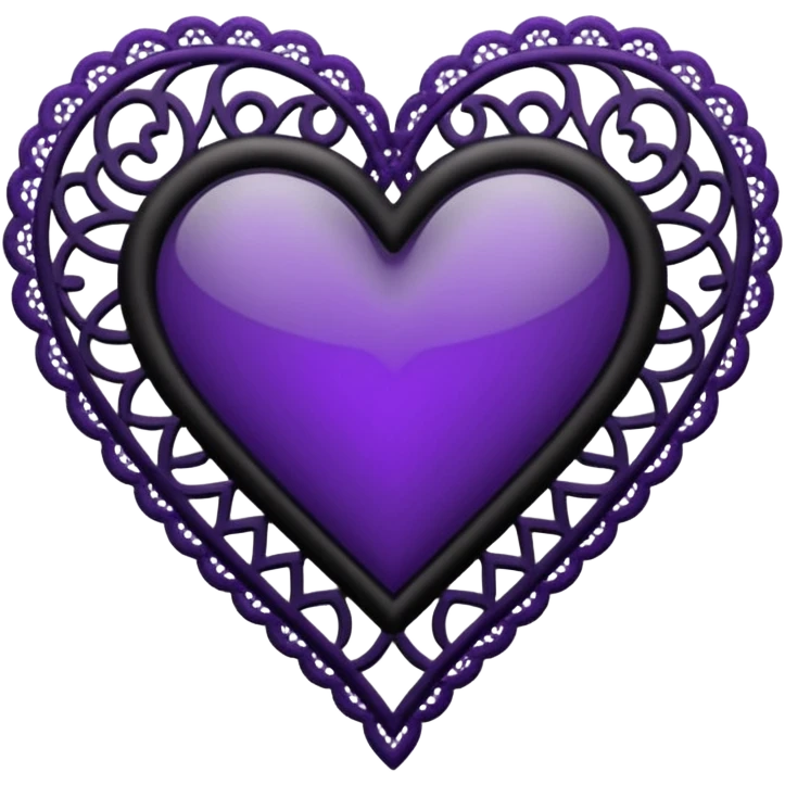 black and purple lace heart emoji