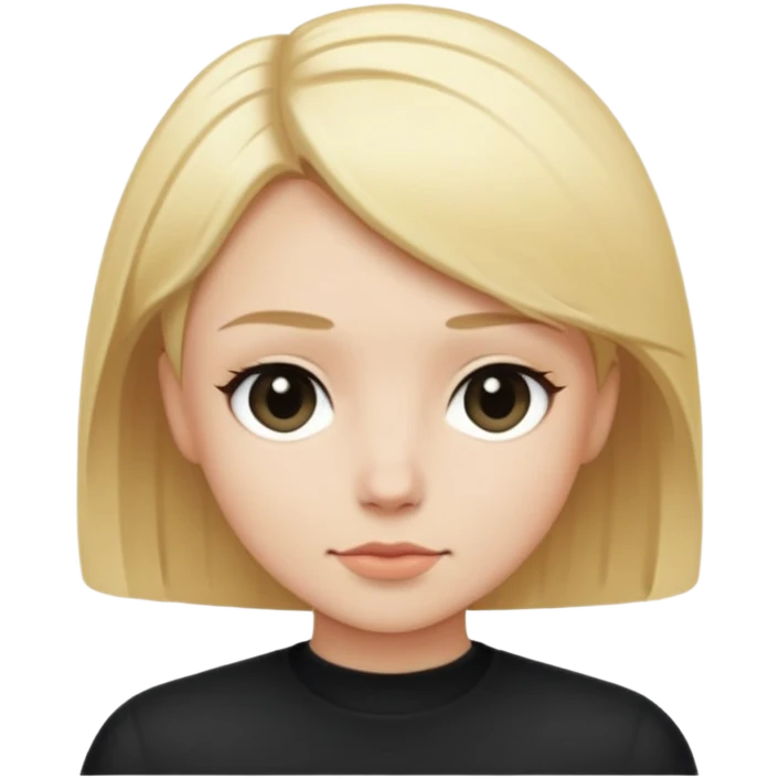 Persona con pelo rubio corto con ropa negra emoji