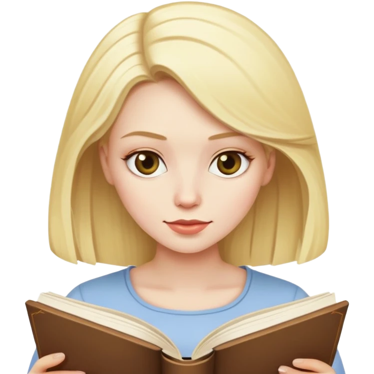 Blonde woman reading a book emoji