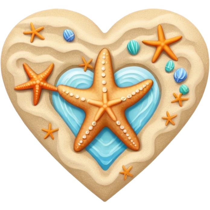 beach themed heart emoji