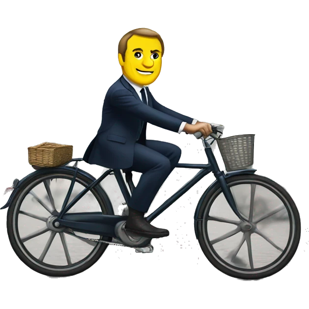 macron on bicycle emoji