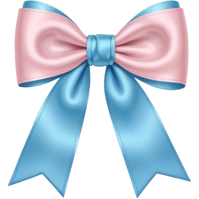 light pink and blue bow emoji