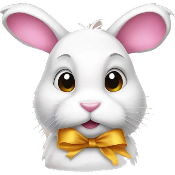 bunny with a ribbon  emoji