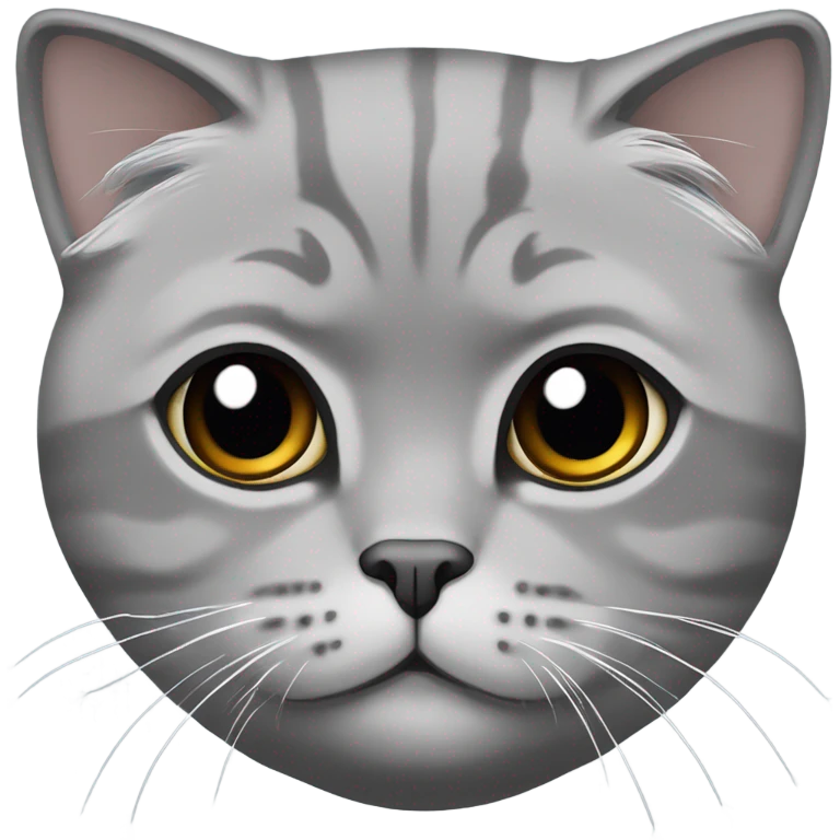solid Grey scottish fold cat emoji