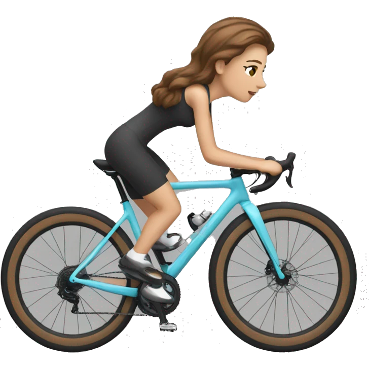 a brown hair white girl on her gravel bike emoji