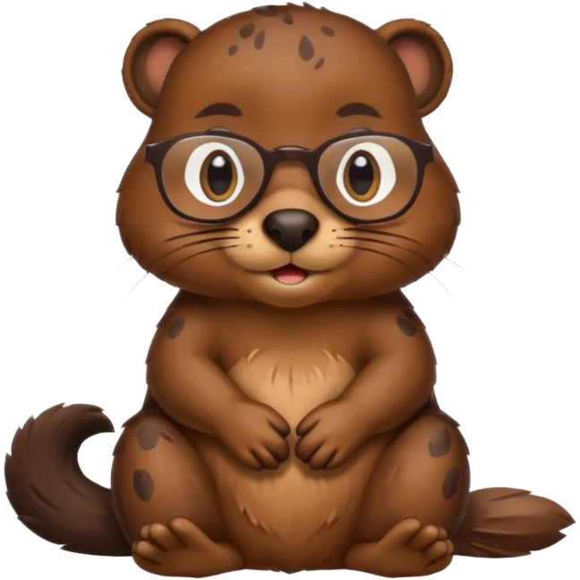 spectacled beaver with clotches emoji