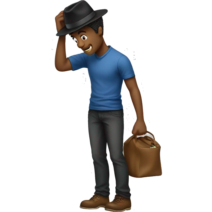A guy lifting his hat off out of respect emoji