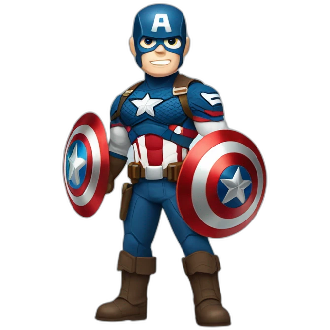 Captain America, full body view, holding his shield is his hand emoji