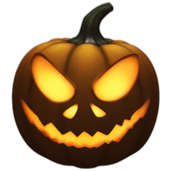 Blackfire pumpkin head with demon eyes emoji