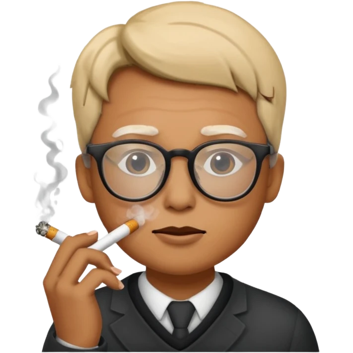 Una cara fumando y usando lentes  emoji