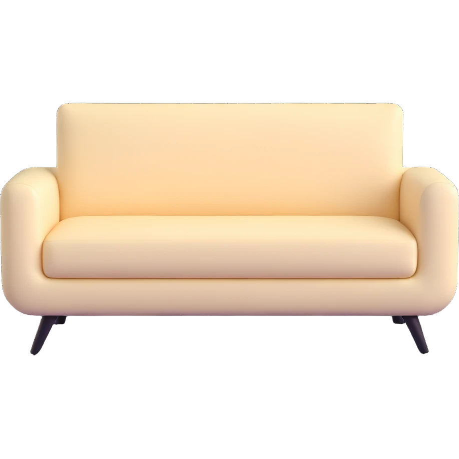 minimalist modern cream colored sofa emoji