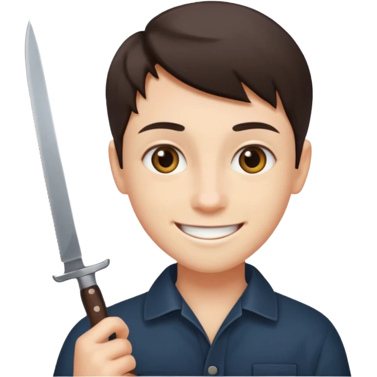 Smiling, holding a knife, emoji  emoji