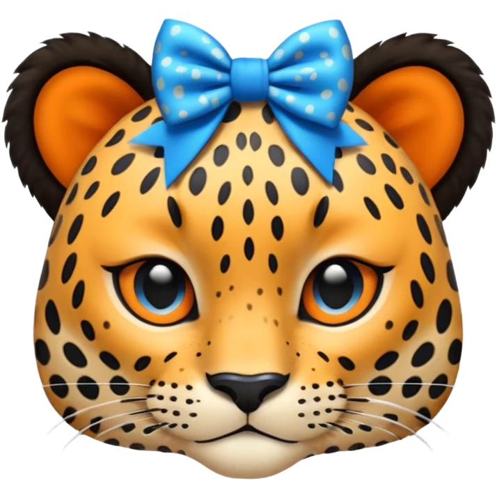 leopard with blue bow emoji