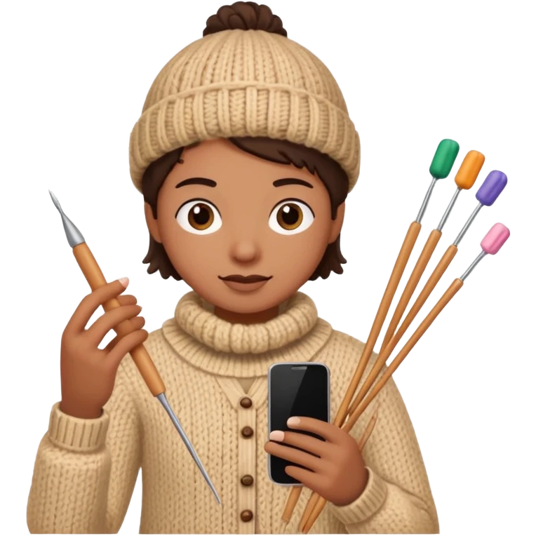 knitting phone emoji